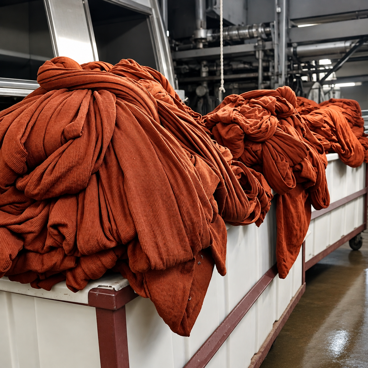 Dyed fabric ready for finishing treatment