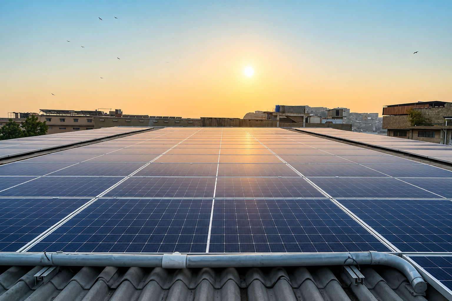 Solar panels installation at Al Madni Textiles facility