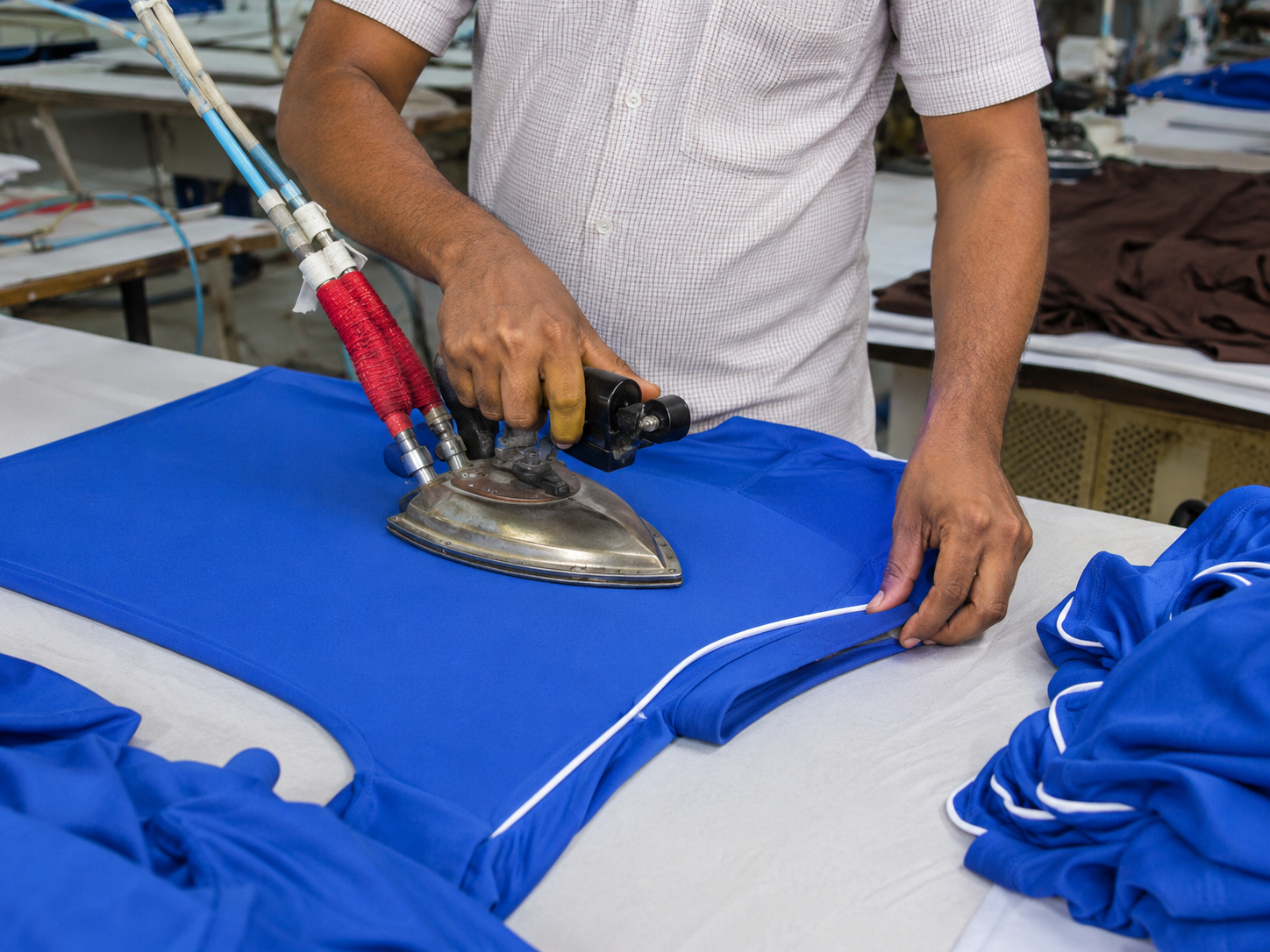 Garment pressing at Al Madni Textiles
