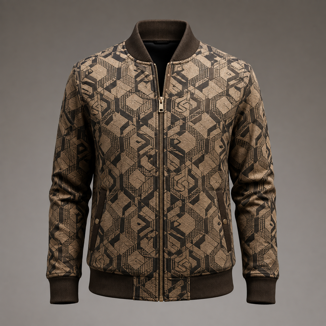 Frontal view of Jacquard Jacket