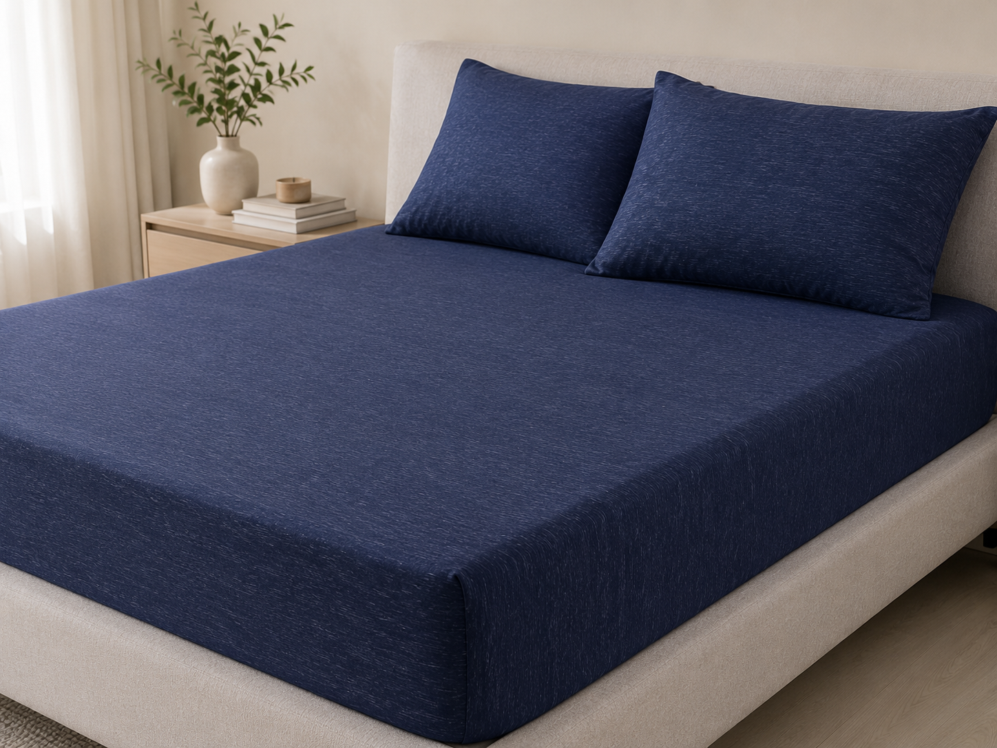 Melange heather fitted sheet
