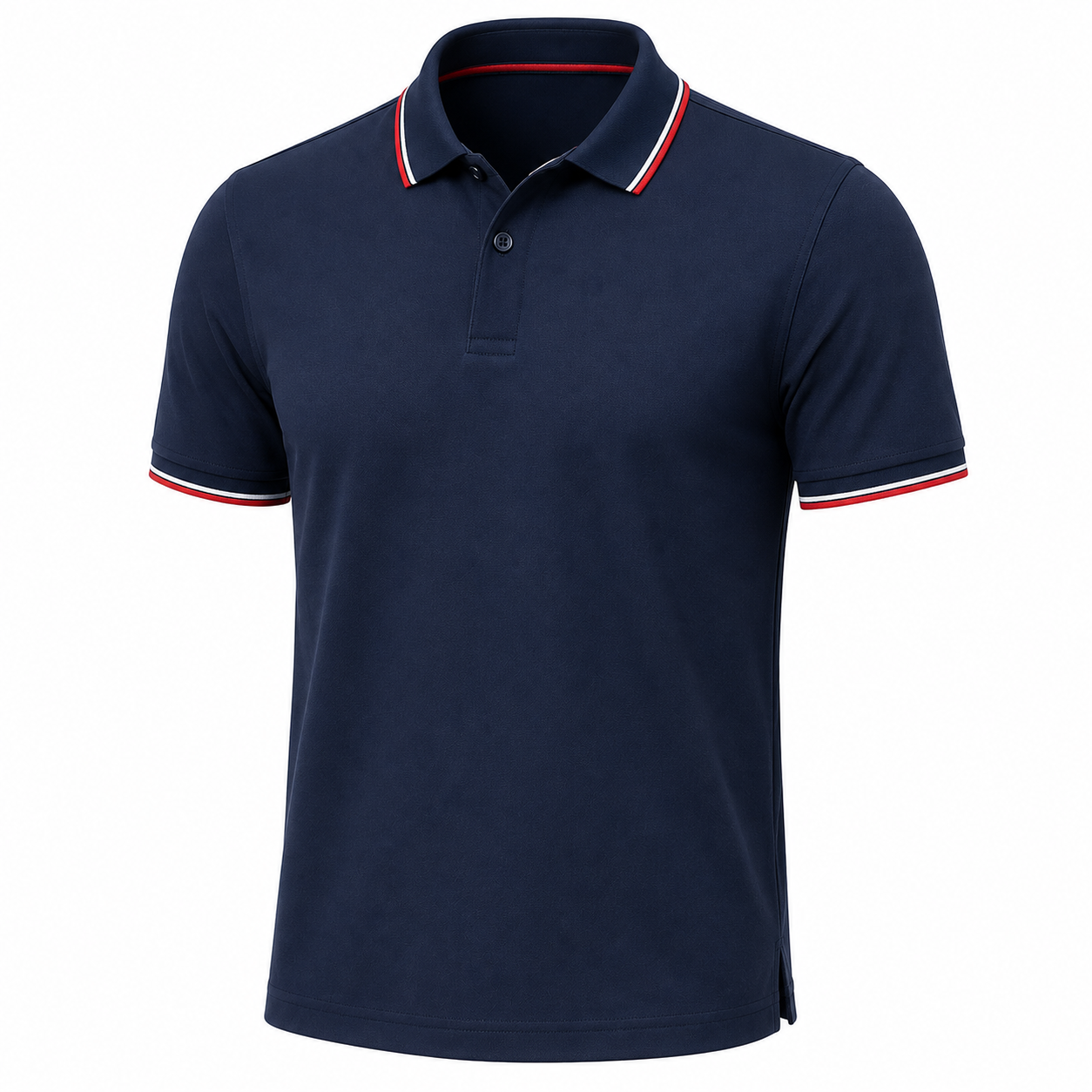 Polo with tipped collar